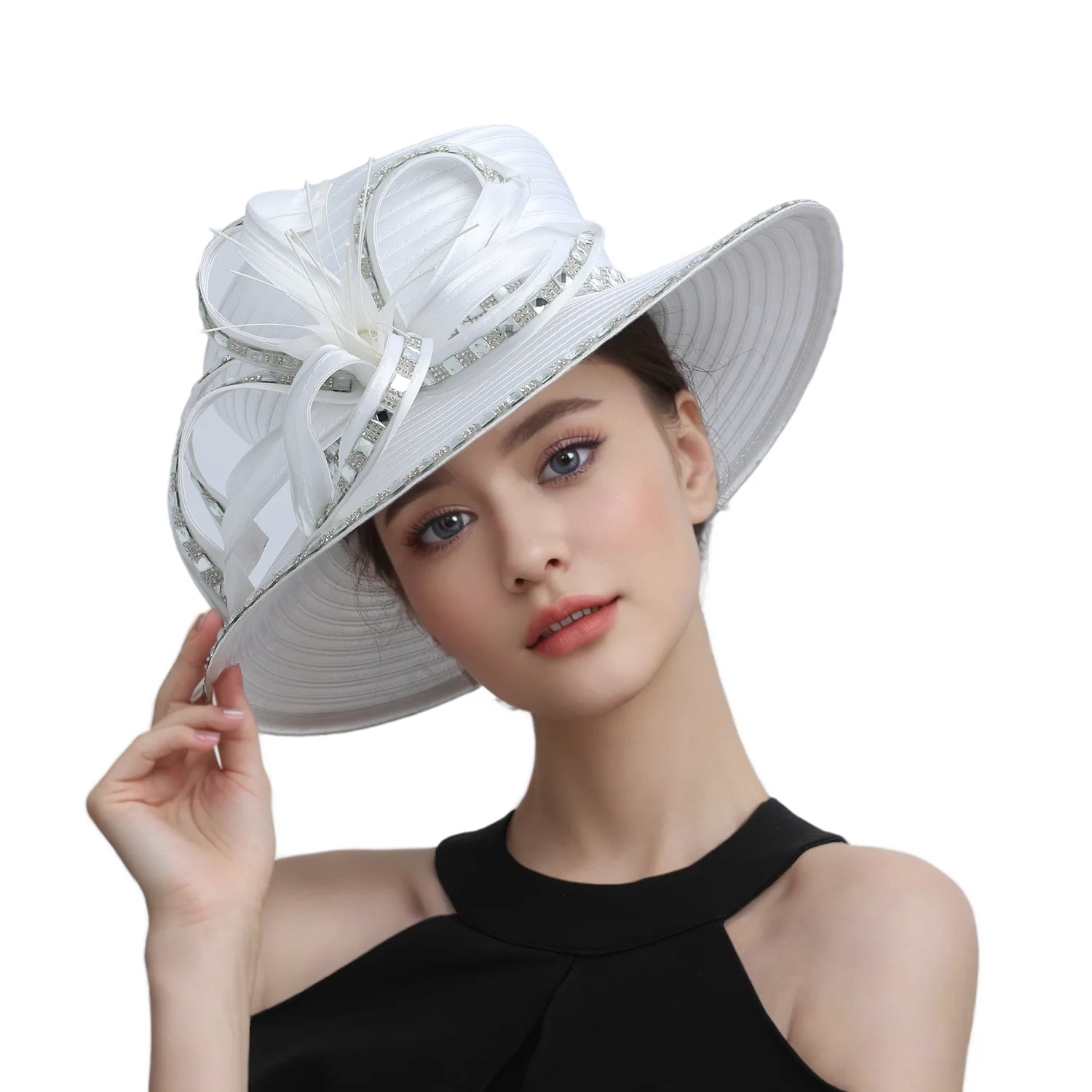 Deluxe New White Church Hat for Women