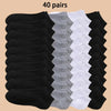 🧦 Unisex Solid Color Ankle & Boat Socks – 10/20/40 Pairs