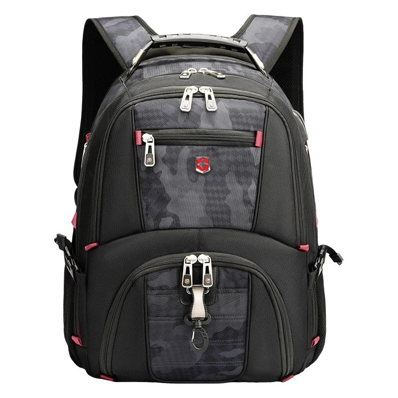 💼 Waterproof Men's Laptop & School Backpack – Swiss-Style, Large Capacity