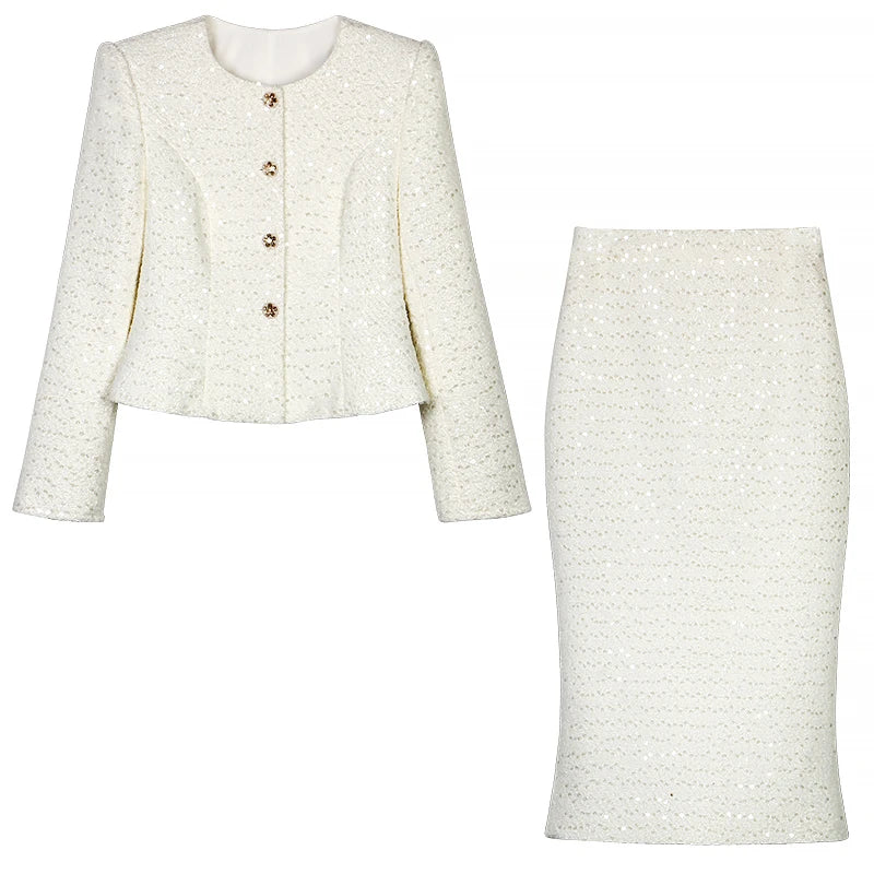 ✨ New Fashionable & Elegant Light Luxury Sequin Two-Piece Set