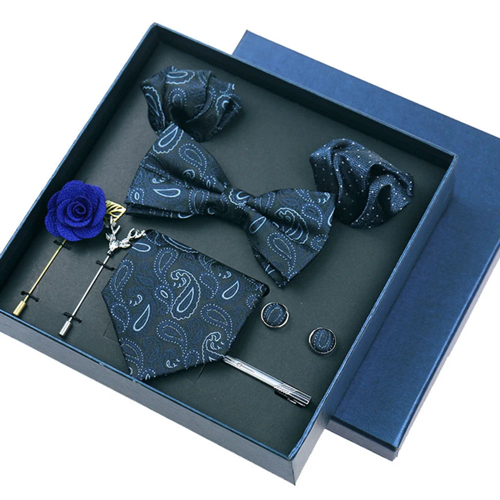 8-Piece Business Blue Tie Gift Set – Elevate Your Style 🎩💙