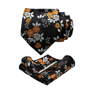 JEMYGINS Floral Silk Men’s Tie Set – Elevate Your Style with Elegance