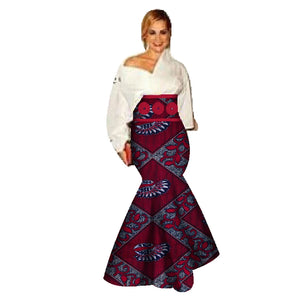 🌸 New African Casual Skirt for Women – Binta Real Wax Batik Cotton Skirt (WY078)