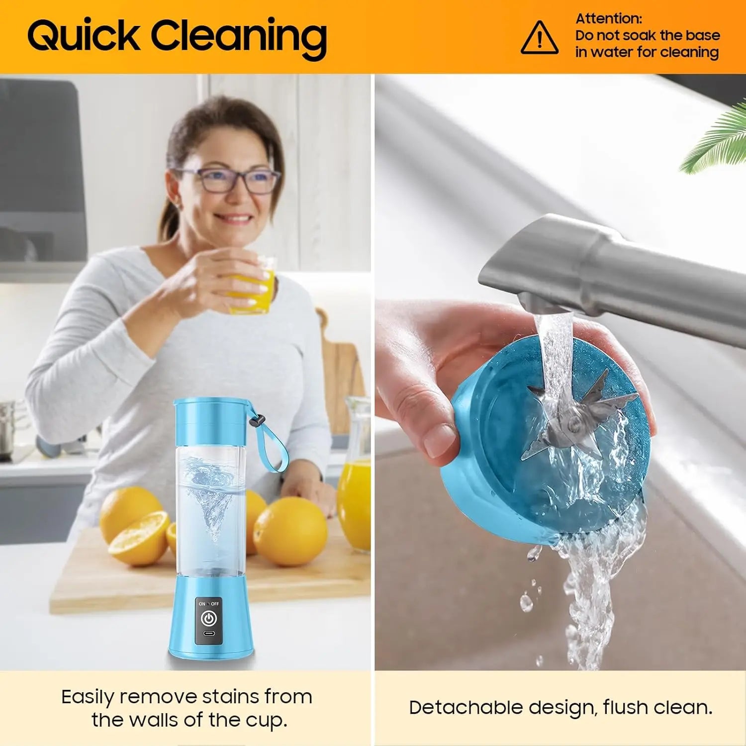 🥤 380ML Mini Electric Juice Mixer – USB Rechargeable