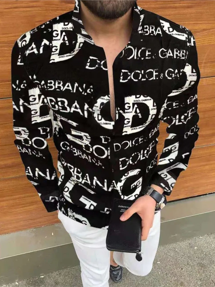 New Men's Long Sleeve Casual Printed Shirt – 2025 Hawaiian Fashion