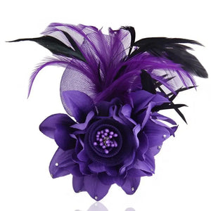 🌸 Stylish Simulated Net Flowers Fascinator Hat with Feathers