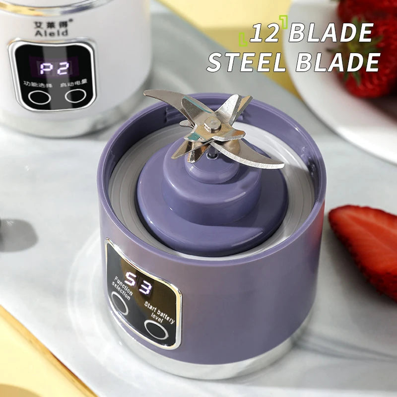 🥤 LED Display Portable Milkshake Mixer – 450ml USB Rechargeable