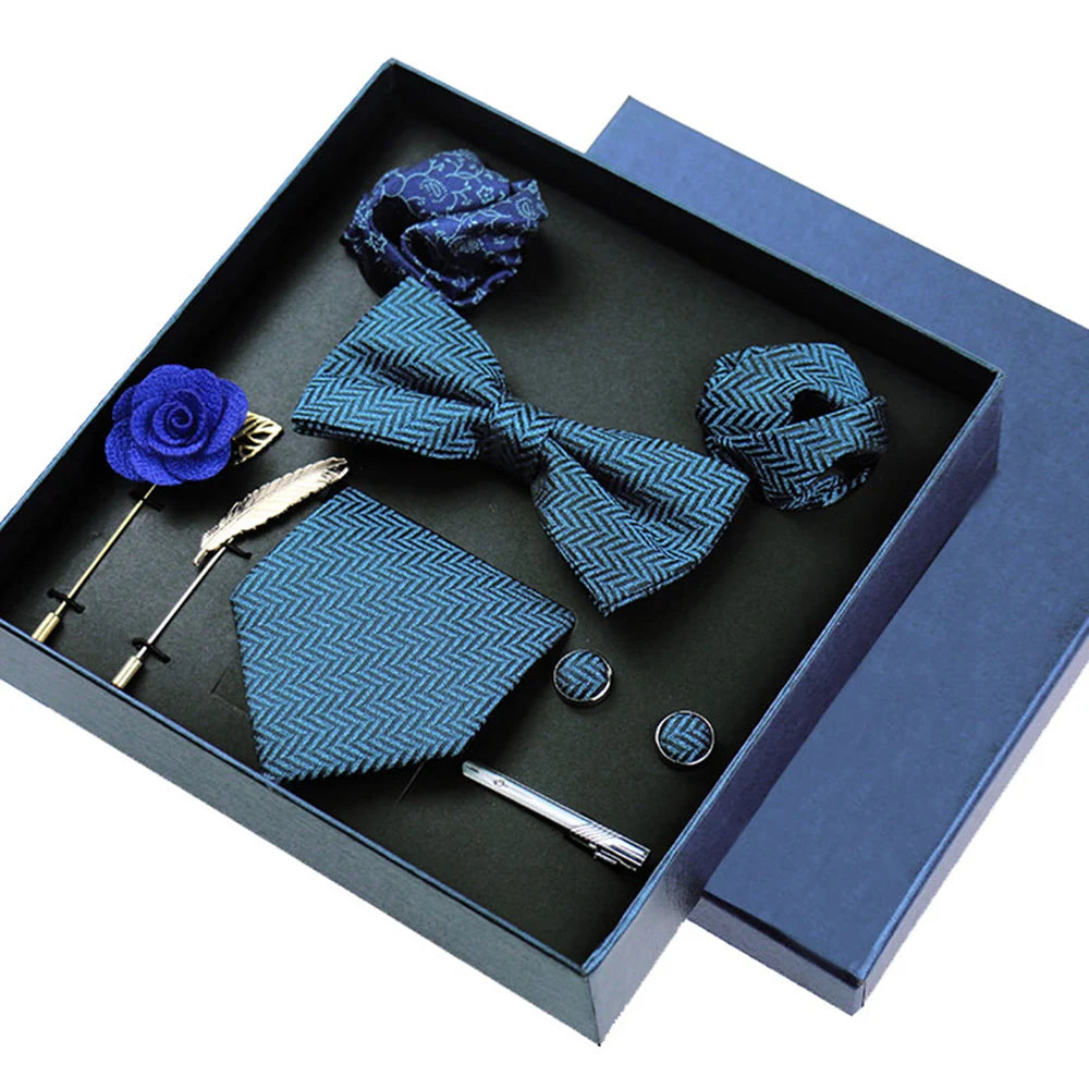 8-Piece Business Blue Tie Gift Set – Elevate Your Style 🎩💙