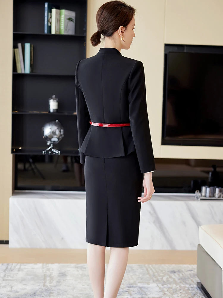💖 Elegant Women’s Formal Skirt Suit Two-Piece Set