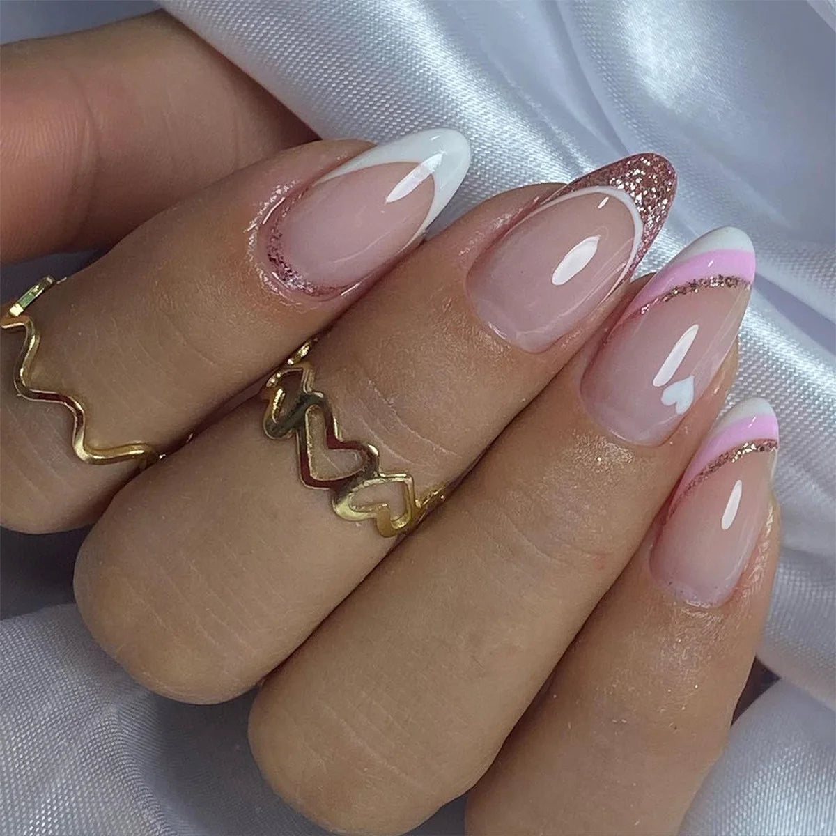 🍒 24pcs Cherry French Almond Press-On Nails – Cute, Wearable & Full of Charm