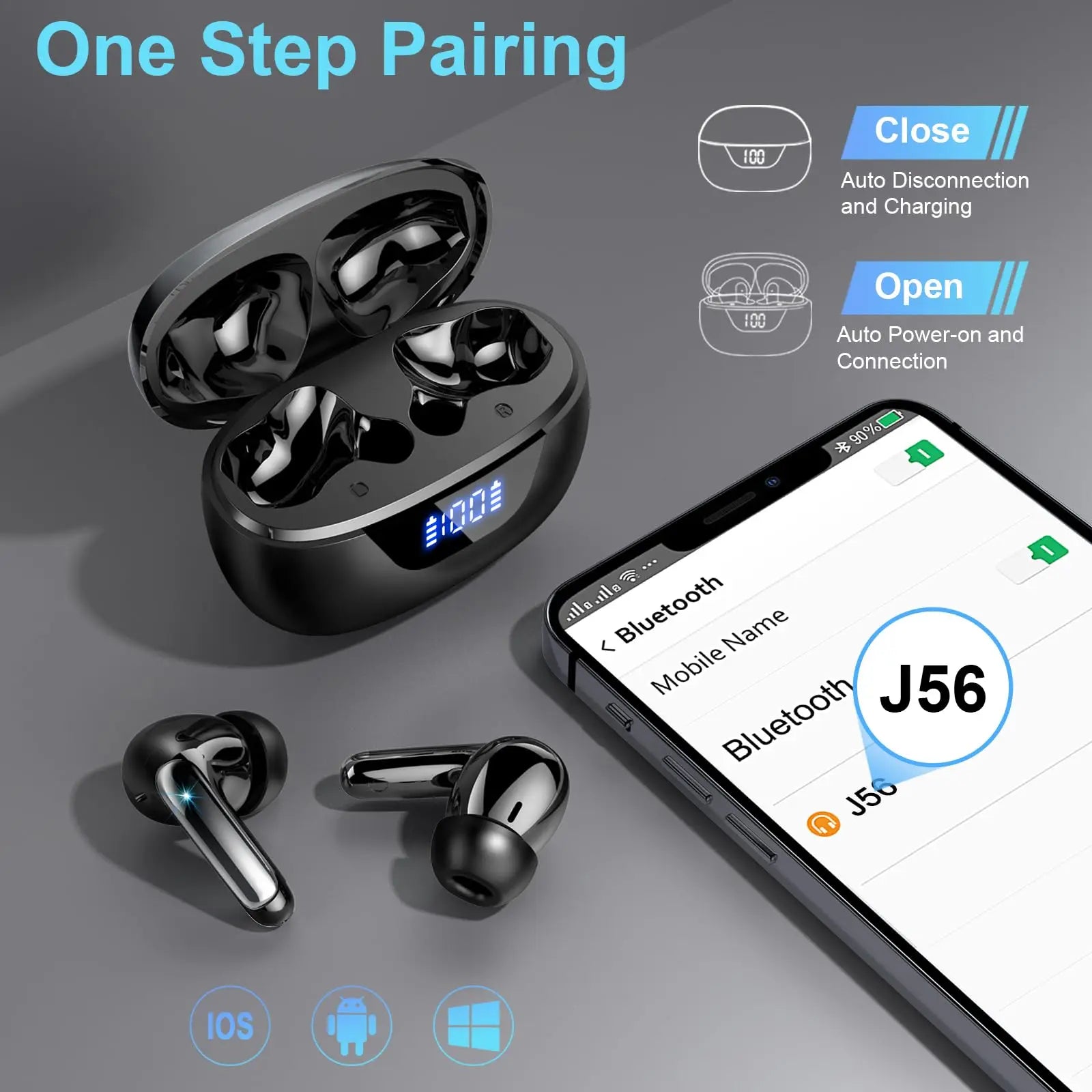 🎧 Wireless Bluetooth 5.3 Earphones – Clear Sound, Long Play