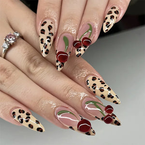 ⭐ 24pcs Simple French Almond Press-On Nails – Chic Stars & Easy Style