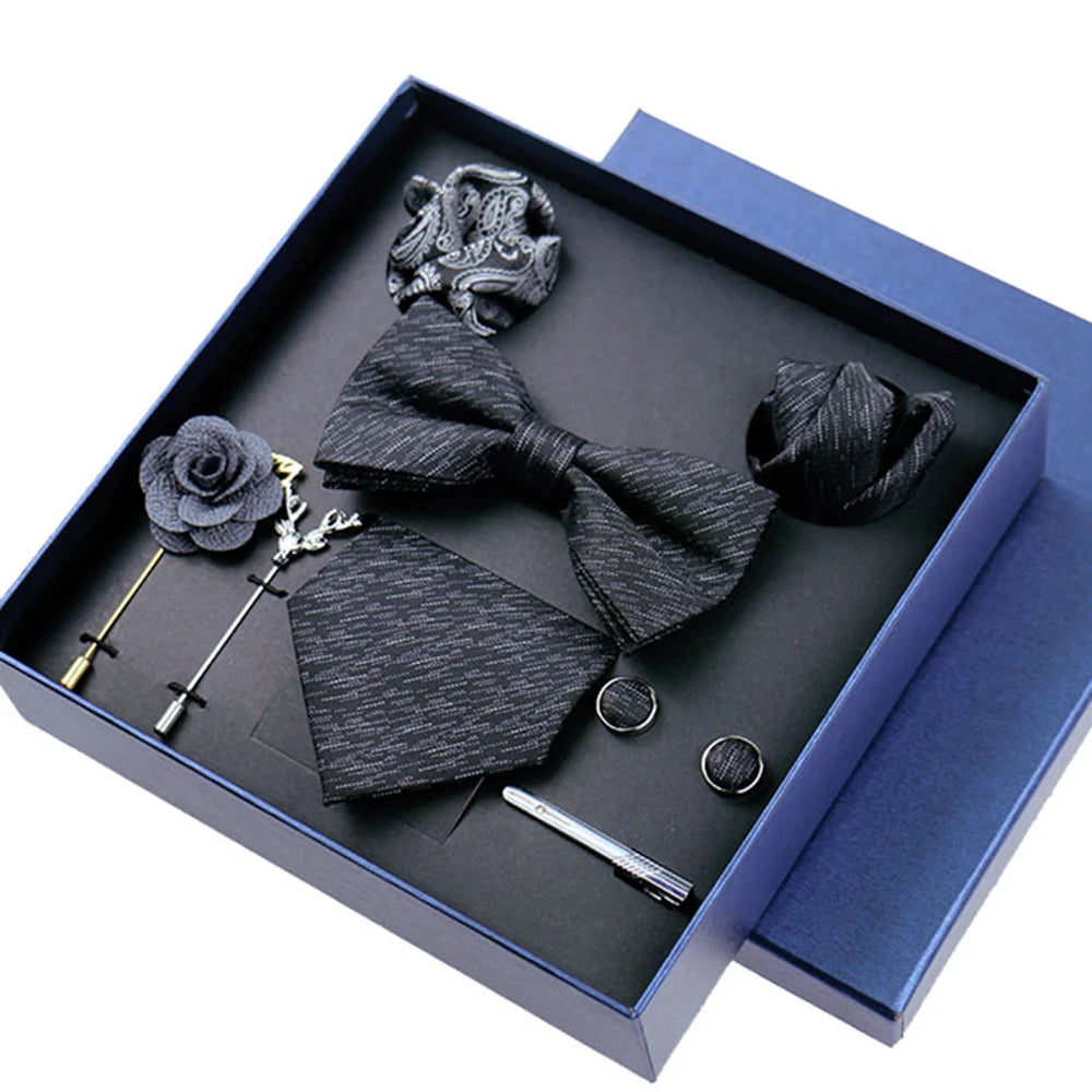 8-Piece Business Blue Tie Gift Set – Elevate Your Style 🎩💙