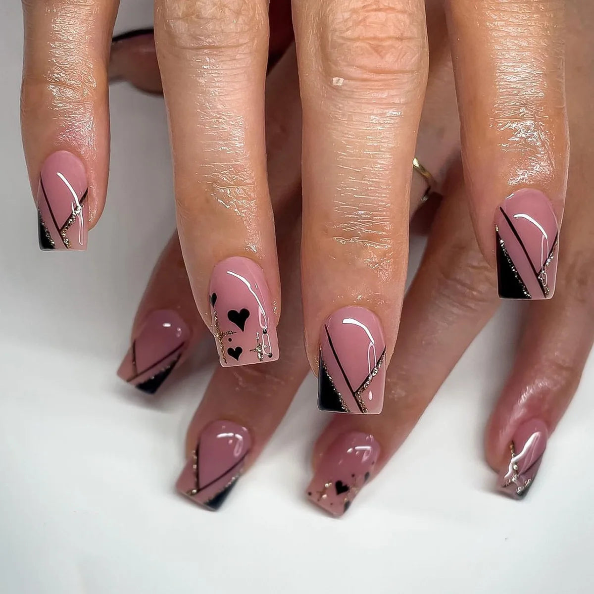 🤍 24pcs Nude White French Press-On Nails – Short Square, Simple & Stylish