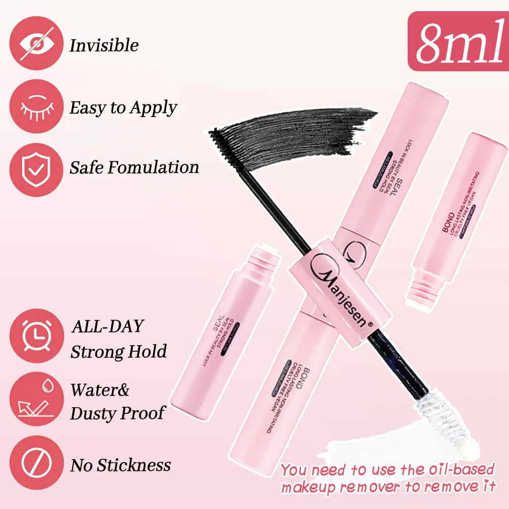 ✨ DIY Lash Extension Kit – Bond & Seal, Remover, Tweezers + Lash Clusters