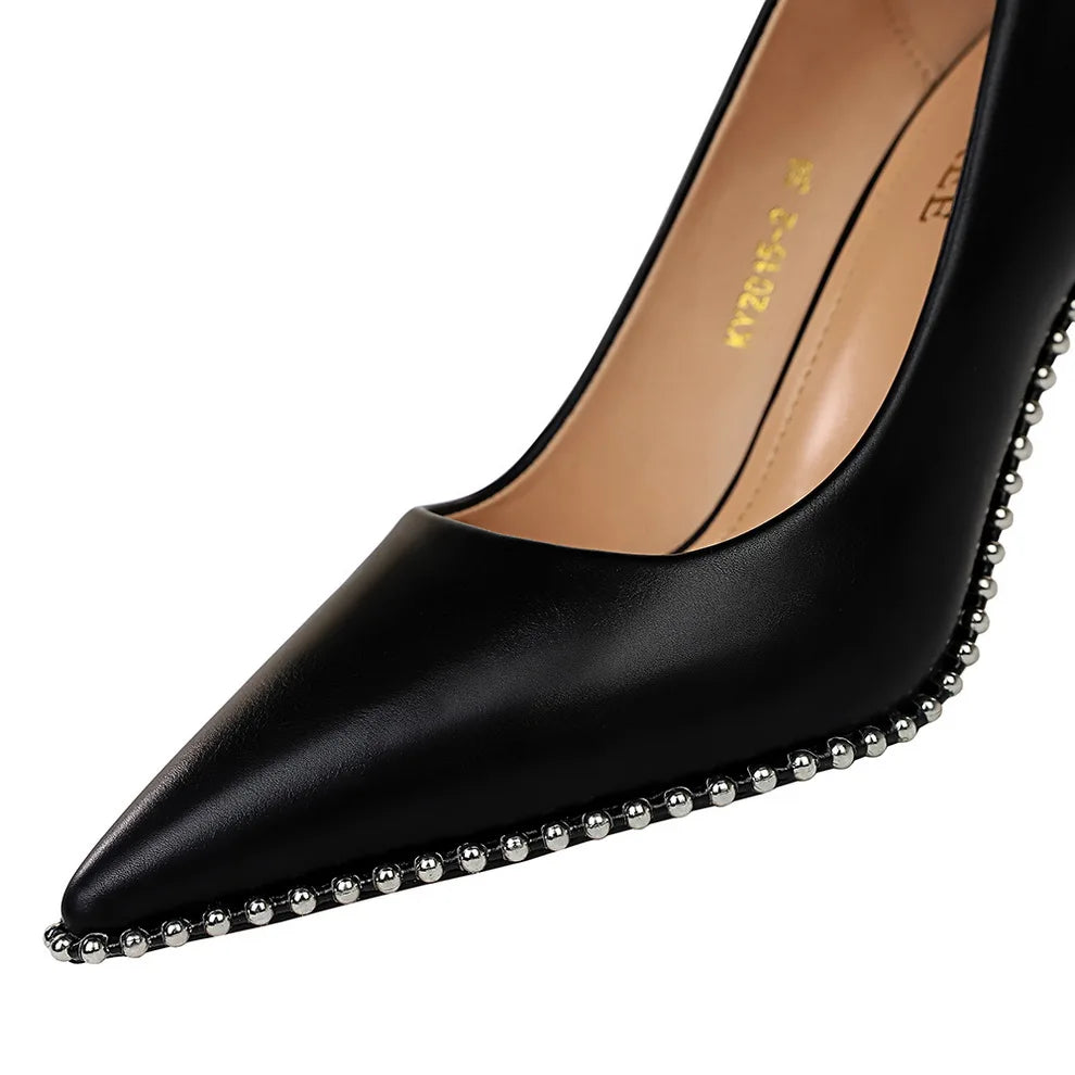 🔥 Studded Rivet High Heels – Bold, Chic & Unapologetically You