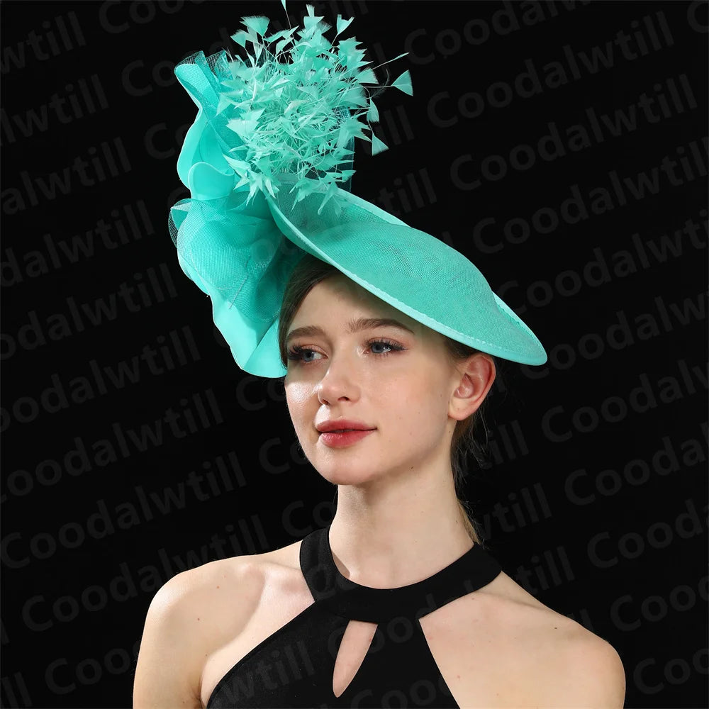 🌸 Big Flower Wedding Fascinator Hat – Elegant Women’s Headpiece for Special Occasions
