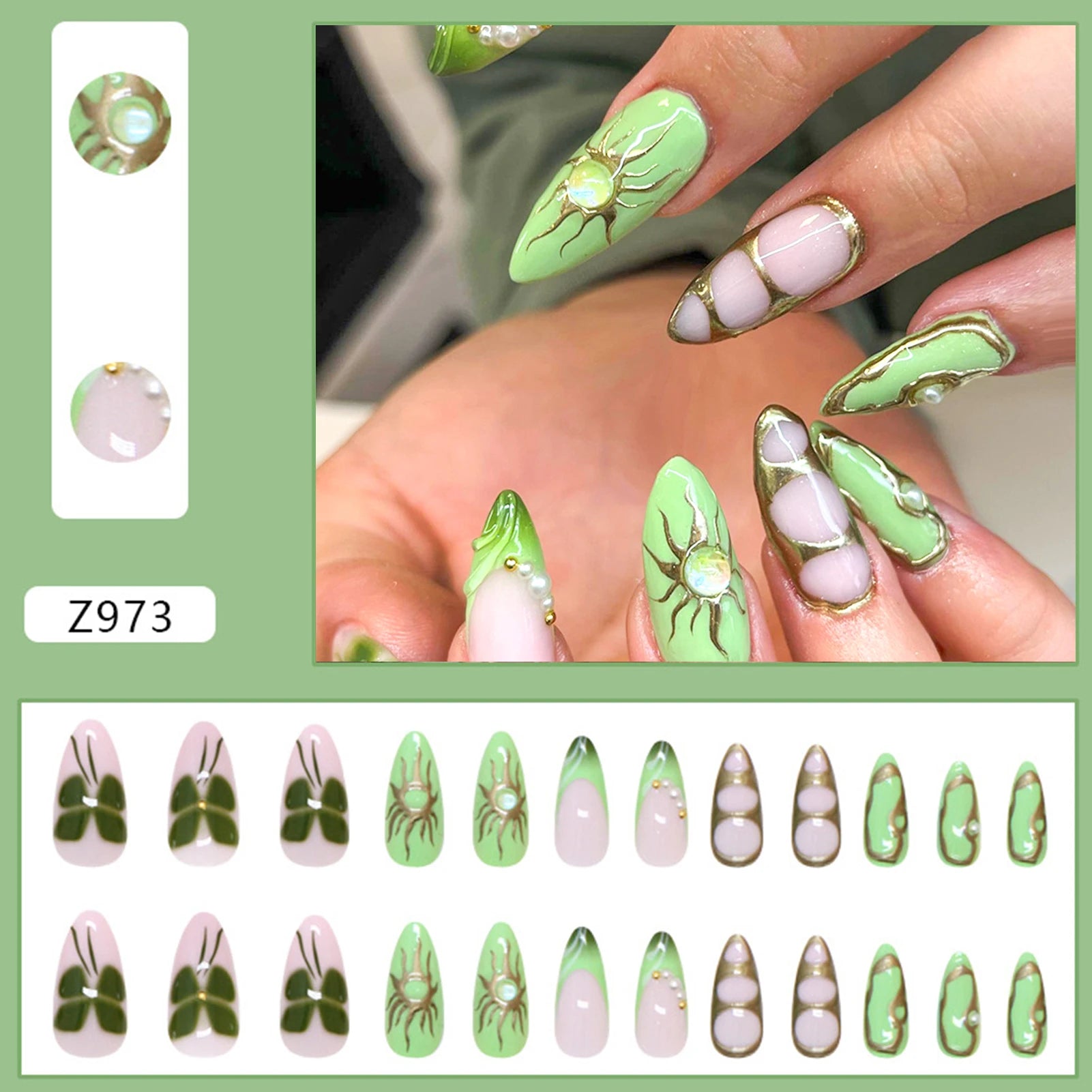🌼 24pcs White Flower Press-On Nails – INS Yellow & Pink Blush Tones