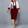 Elegant 2-Piece Dress Set for Women – 3/4 Sleeve Cardigan & Wrapped Hip Dress