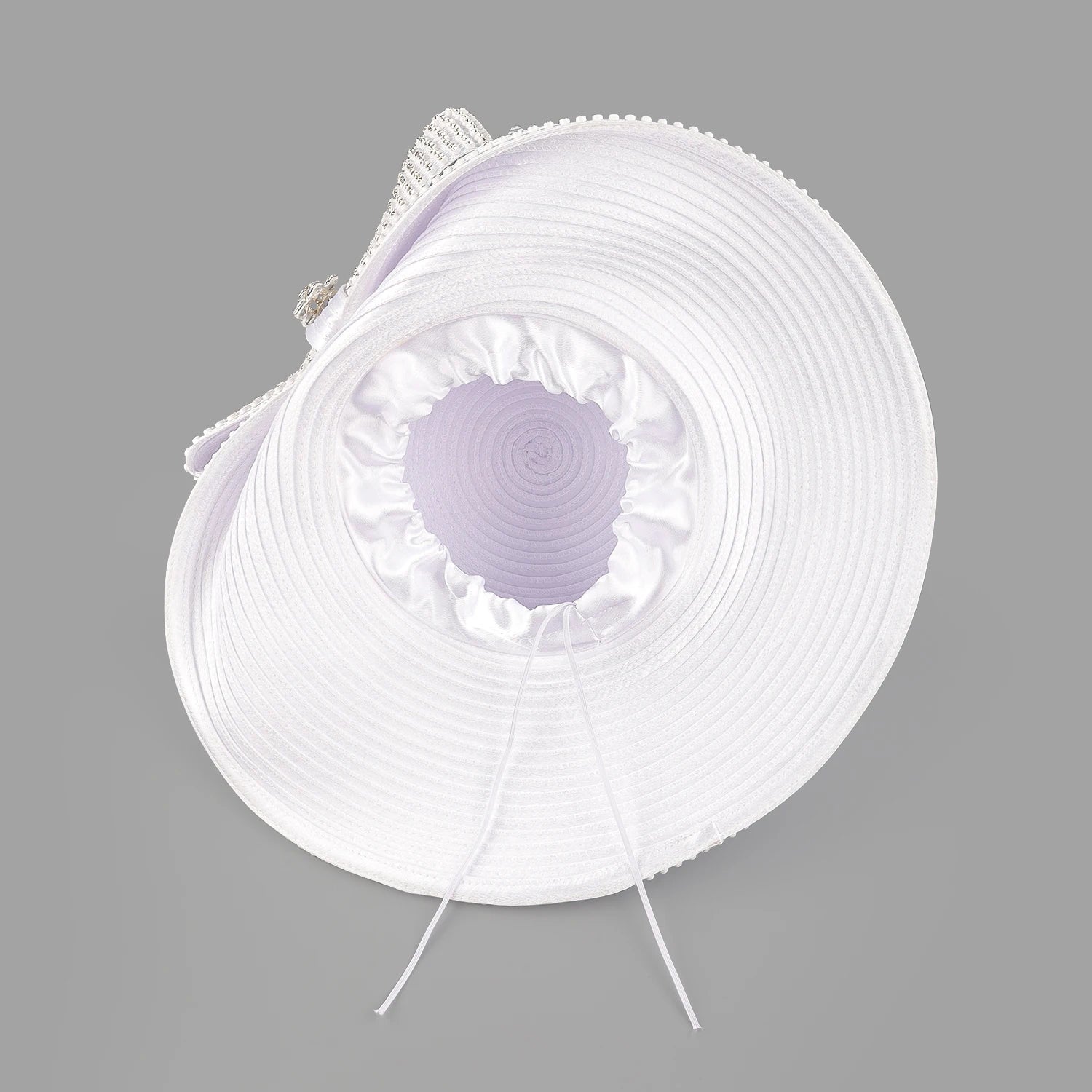 Perfect Satin Cloth Rhinestone Church Hat for Women