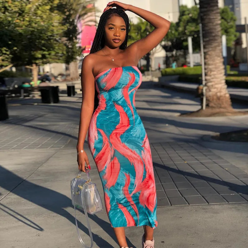 🌸 2023 Spring & Summer Off-Shoulder Chest Wrap Bandage Dress