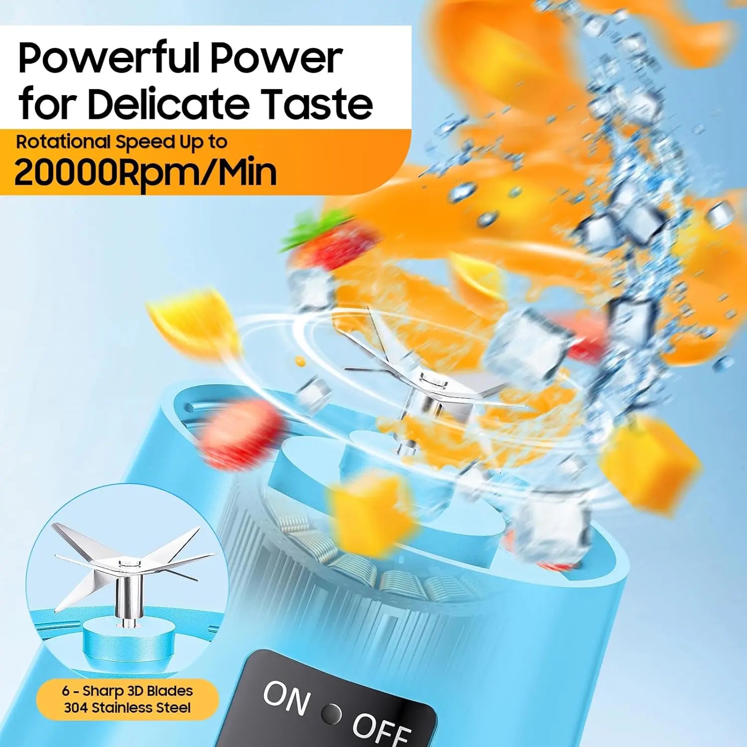 🥤 380ML Mini Electric Juice Mixer – USB Rechargeable