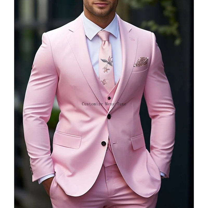 Formal Pink 3-Piece Suit – The Ultimate Groom’s Statement Look – Eliashib
