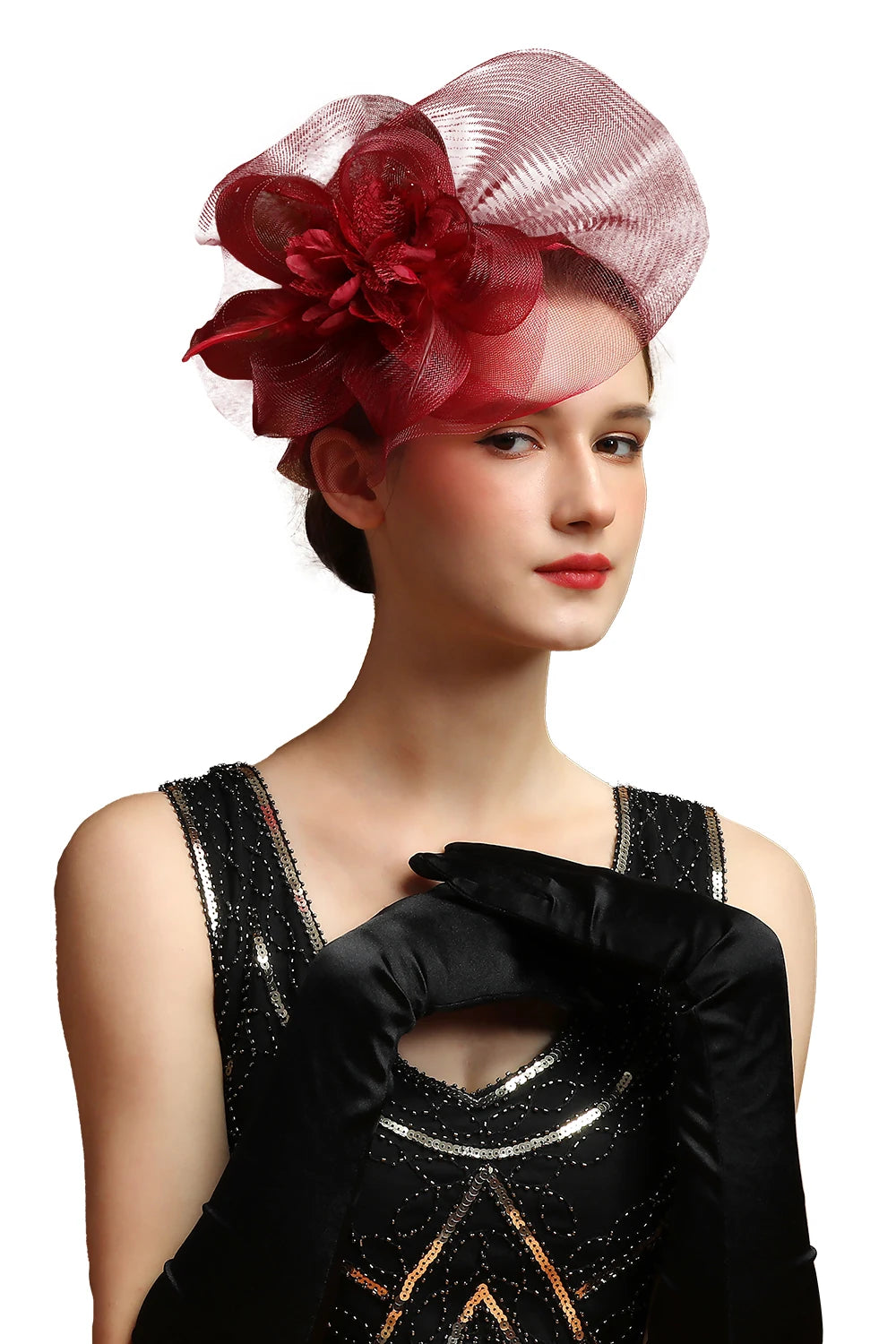 🎩 Fashion Flower Fascinator – Multicolor Feather Headpiece for Women