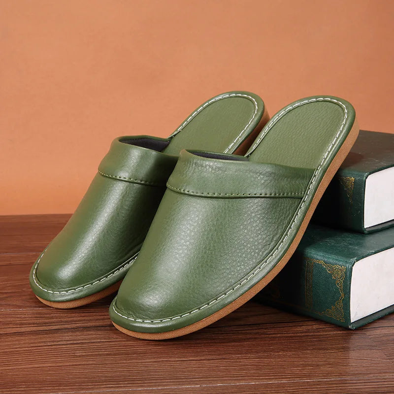 Affordable PU Leather Slippers – Cozy & Waterproof Indoor Comfort