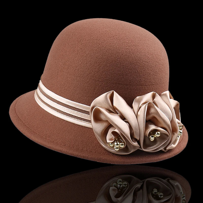 Elegant Adjustable Flower Decorated Hat