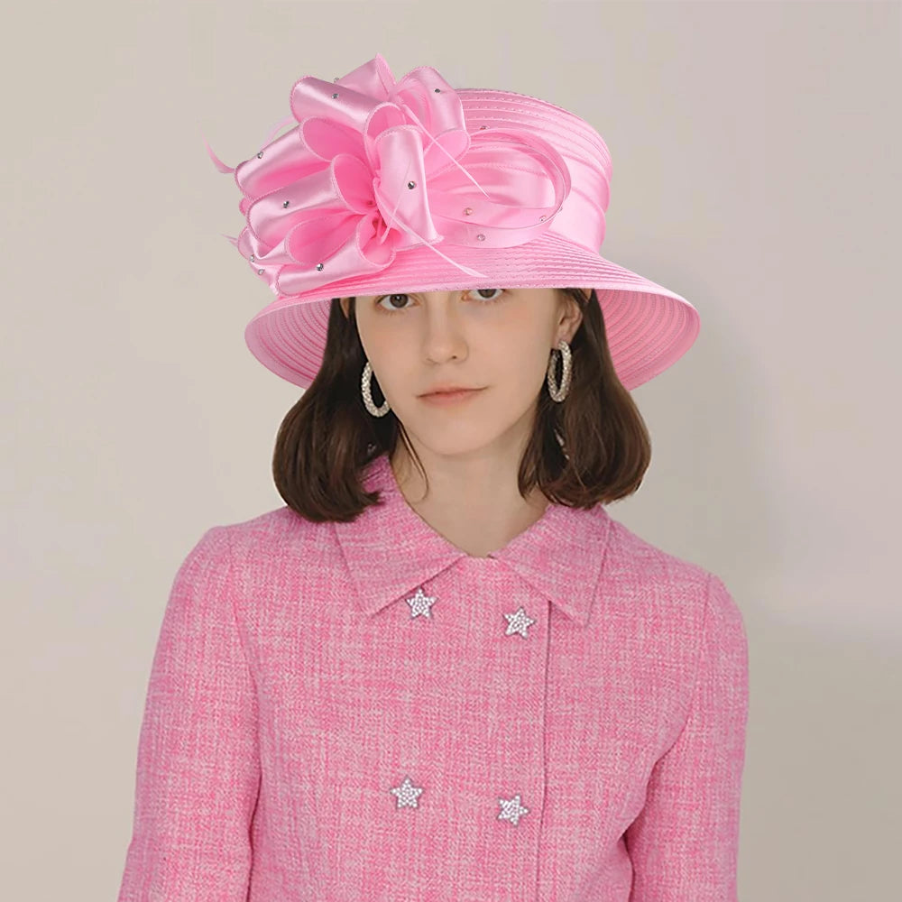 New Women’s Pink & White Church Hat