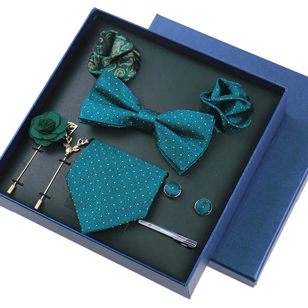 8-Piece Business Blue Tie Gift Set – Elevate Your Style 🎩💙