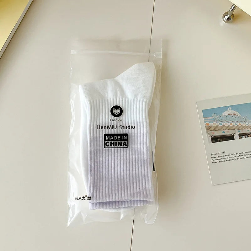 🌈 Gradient Color Mid‑Tube “Dopamine” Socks