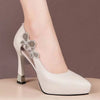 Genuine Leather Women’s Platform Pumps