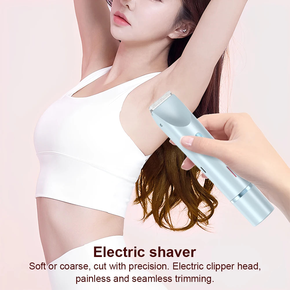 💗 Women’s 2‑in‑1 Electric Razors – Dual‑Head Bikini Trimmer & Shaver