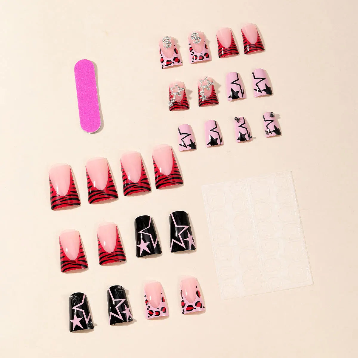 🐆 Duckbill Leopard French Press-On Nails – Y2K Glam with a Punk Edge