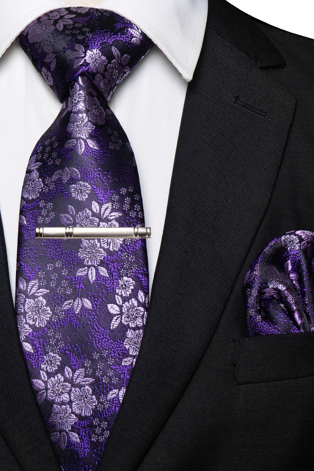 JEMYGINS Floral Silk Men’s Tie Set – Elevate Your Style with Elegance