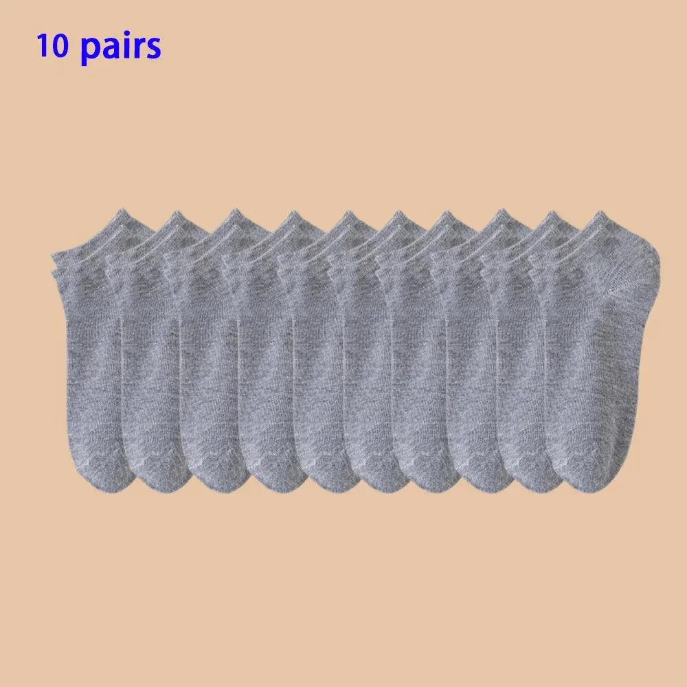 🧦 Unisex Solid Color Ankle & Boat Socks – 10/20/40 Pairs