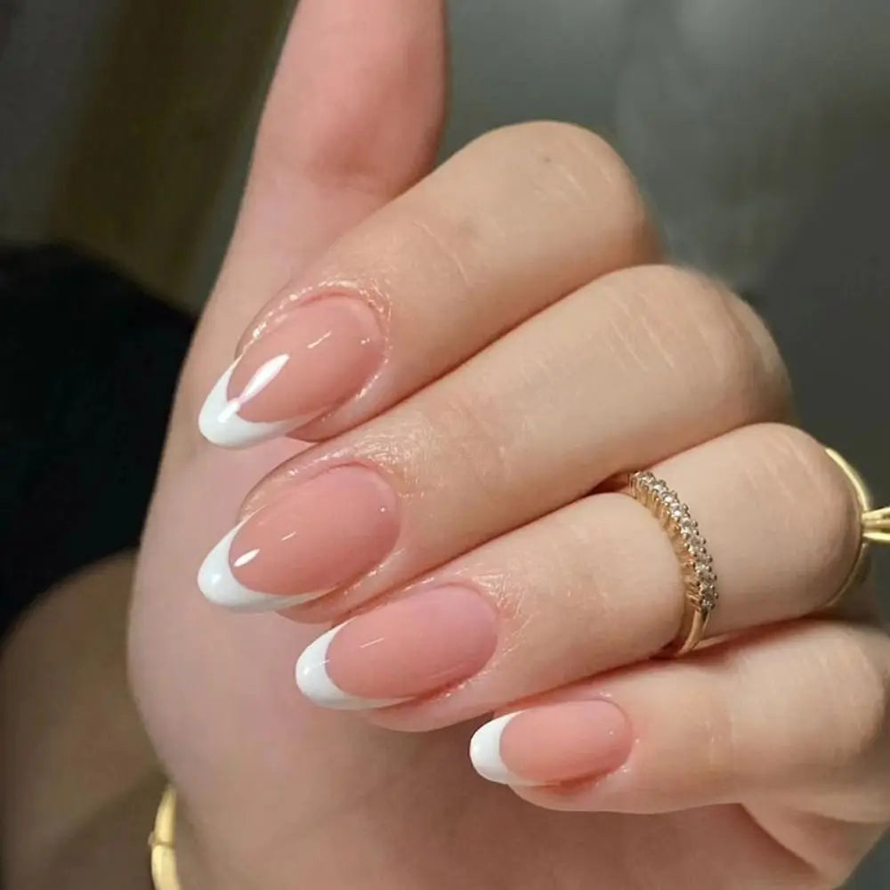 🍒 24pcs Cherry French Almond Press-On Nails – Cute, Wearable & Full of Charm