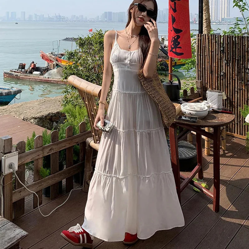 🌸 2025 Summer Pastoral Pink Sundress 🌸