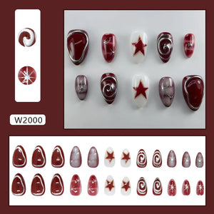 🌼 24pcs White Flower Press-On Nails – INS Yellow & Pink Blush Tones