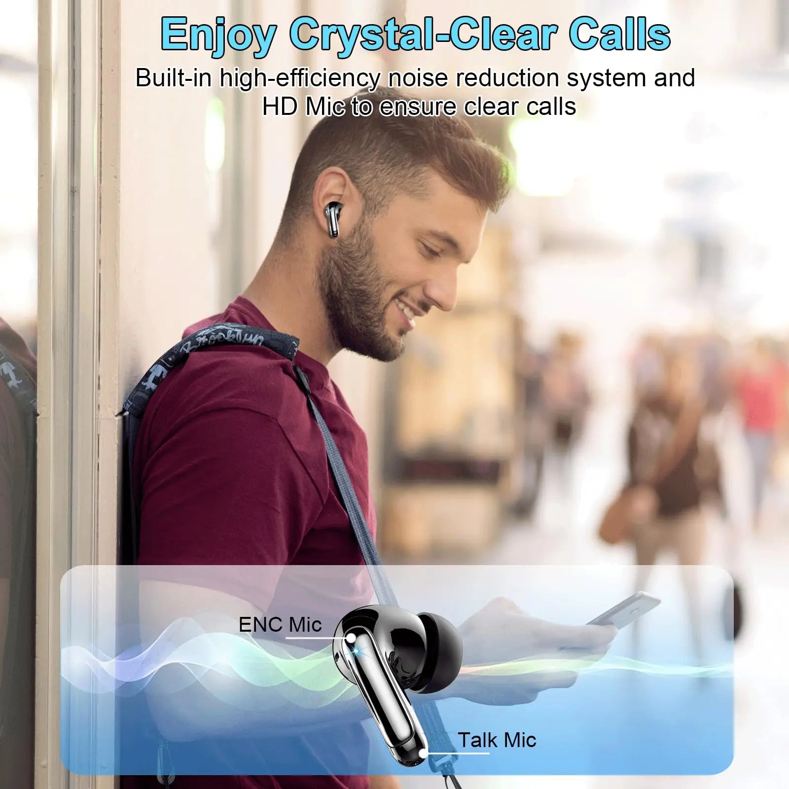 🎧 Wireless Bluetooth 5.3 Earphones – Clear Sound, Long Play