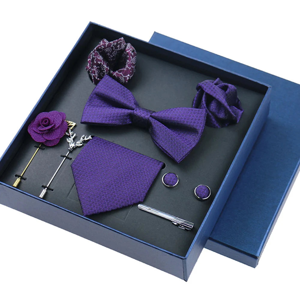 8-Piece Business Blue Tie Gift Set – Elevate Your Style 🎩💙