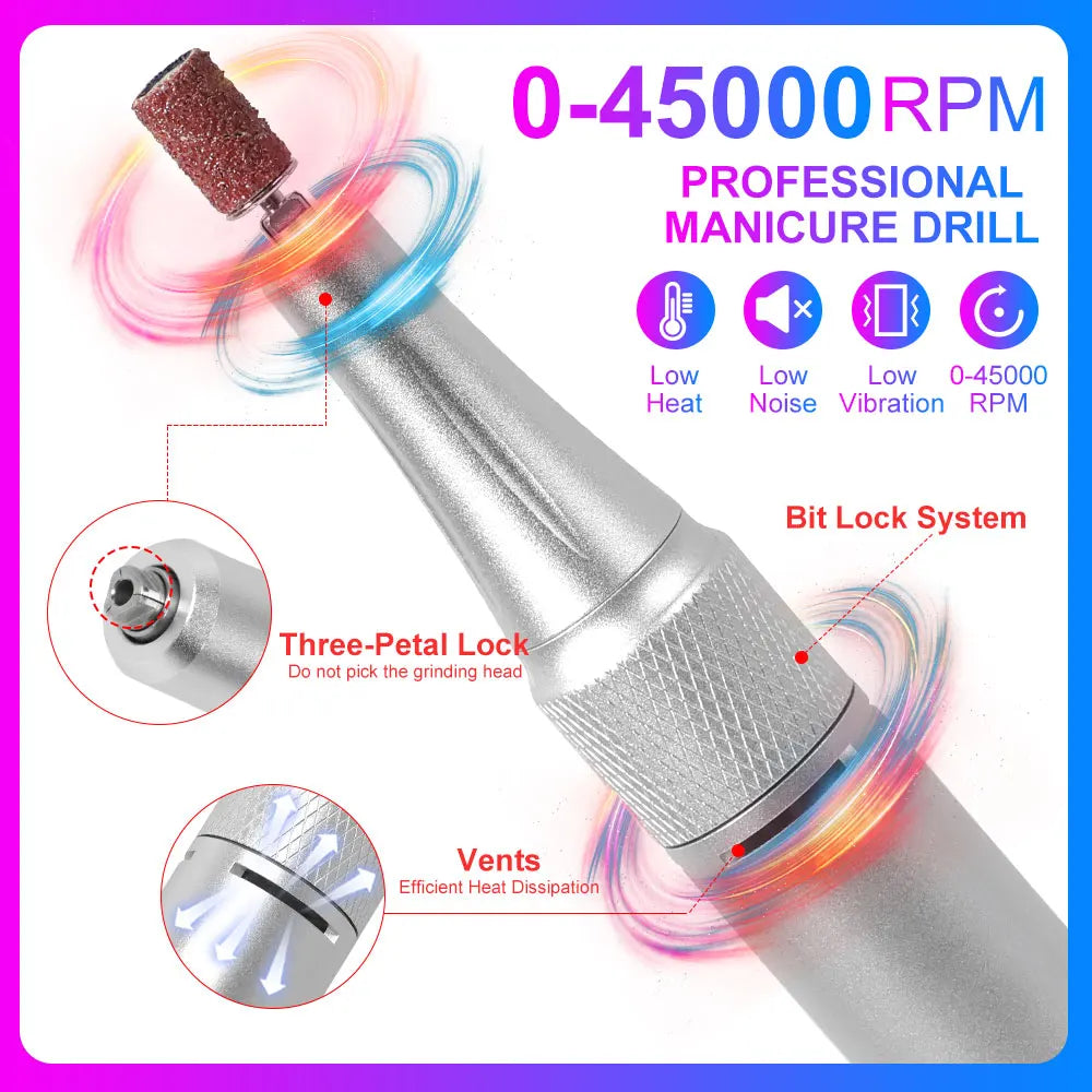 💅 45000 RPM Rechargeable Electric Nail Drill Machine