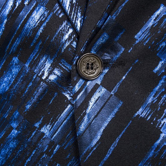 Fashion Print Single-Breasted Men's Suit (European Size)
