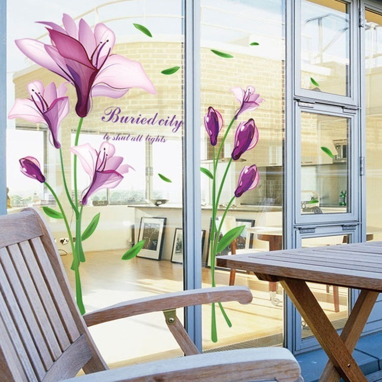Purple Flower Wall Sticker – Romantic TV Wall Decoration  Bring a touch of nature and romance into your home – effortlessly!